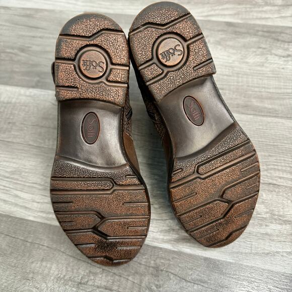 Sofft Aldina Brown Leather Buckle Ankle Moto Boots Low Heel Boho Size 6 1/2 - Picture 7 of 8